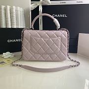 Chanel Trendy Handle Bag Lambskin Light Pink Silver 25cm - 4