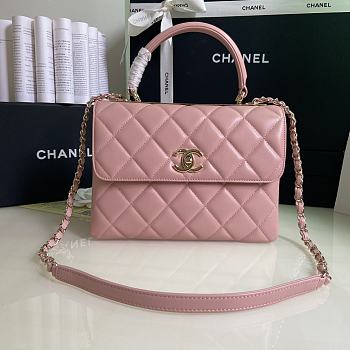 Chanel Trendy Handle Bag Lambskin Pink Gold 25cm