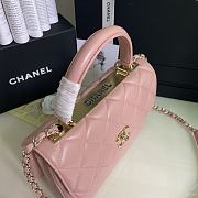 Chanel Trendy Handle Bag Lambskin Pink Gold 25cm - 4