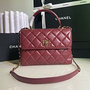 Chanel Trendy Handle Bag Lambskin Wine Gold 25cm - 1