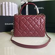 Chanel Trendy Handle Bag Lambskin Wine Gold 25cm - 4