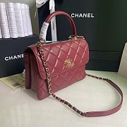 Chanel Trendy Handle Bag Lambskin Wine Gold 25cm - 2