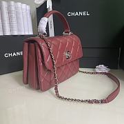Chanel Trendy Handle Bag Lambskin Wine Silver 25cm - 6