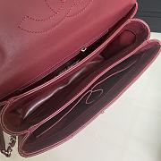 Chanel Trendy Handle Bag Lambskin Wine Silver 25cm - 5