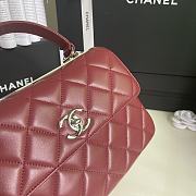 Chanel Trendy Handle Bag Lambskin Wine Silver 25cm - 2