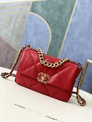 Chanel 19 Flap Bag Red Gold Lambskin 26cm - 1