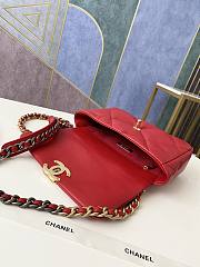 Chanel 19 Flap Bag Red Gold Lambskin 26cm - 5