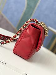 Chanel 19 Flap Bag Red Gold Lambskin 26cm - 6