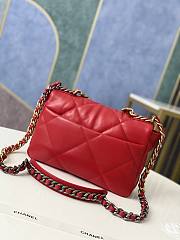 Chanel 19 Flap Bag Red Gold Lambskin 26cm - 2