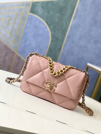 Chanel 19 Flap Bag Pink Gold Lambskin 26cm