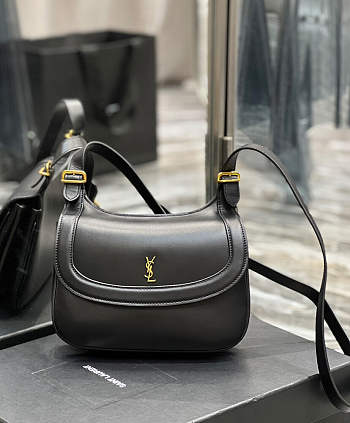 YSL Charlie Medium Shoulder Bag In Smooth Leather Black 23x17x4cm