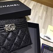 Chanel Card Holder Black Caviar Silver 11cm - 5