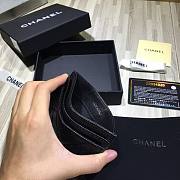 Chanel Card Holder Black Caviar Silver 11cm - 3