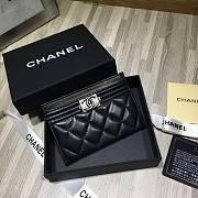 Chanel Card Holder Black Lambskin Silver 11cm - 1