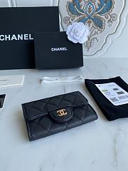 Chanel Card Holder Wallet Caviar Black Gold 11x8.5x3cm - 5