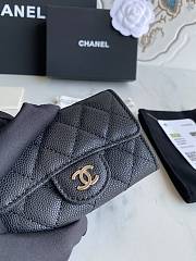 Chanel Card Holder Wallet Caviar Black Silver 11x8.5x3cm - 5