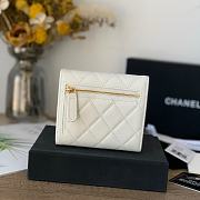 Chanel Wallet Gold Caviar White Gold 10.5x11.5x3cm - 6