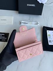 Chanel Card Holder Wallet Caviar Pink Gold 11x8.5x3cm - 5