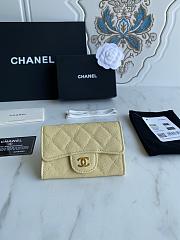 Chanel Card Holder Wallet Caviar Beige Gold 11x8.5x3cm - 1