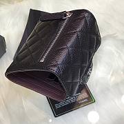 Modishbags Calfskin Leather Plain Folding Black Wallets With Sliver Hardware - 4