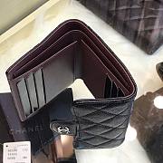 Modishbags Calfskin Leather Plain Folding Black Wallets With Sliver Hardware - 3