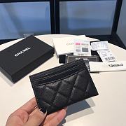 Chanel Card Holder Caviar Black Gold 11x7.5x0.5 - 5
