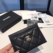 Chanel Card Holder Caviar Black Gold 11x7.5x0.5 - 4