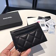 Chanel Card Holder Lambskin Black Silver 11x7.5x0.5 - 2