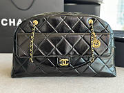 Chanel Maxi Bowling Bag Shiny Gold Black 43x28x15cm - 1