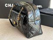 Chanel Maxi Bowling Bag Shiny Gold Black 43x28x15cm - 3