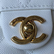Chanel Small Vanity Case Caviar White Gold 17.5x14.5x7.5cm - 6