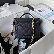 Chanel Small Vanity Case Caviar Black Gold 17.5x14.5x7.5cm - 3