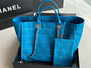 Chanel Maxi Shopping Bag Blue And White 44x32x21cm - 5