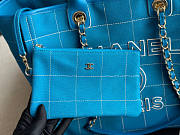 Chanel Maxi Shopping Bag Blue And White 44x32x21cm - 4