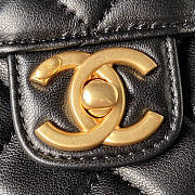 Chanel Small Flap Bag Black Gold Lambskin 20.5x17x6.5cm - 2
