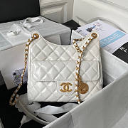 Chanel Hobo Bag White 21.5x22.5x7cm - 1