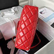 Chanel Hobo Bag Red 21.5x22.5x7cm - 4