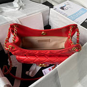 Chanel Hobo Bag Red 21.5x22.5x7cm - 5