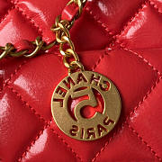 Chanel Hobo Bag Red 21.5x22.5x7cm - 3