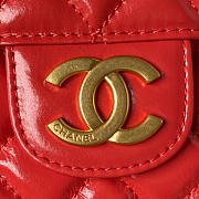 Chanel Hobo Bag Red 21.5x22.5x7cm - 2