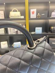 Chanel Coco Handle Black Caviar Silver 24cm - 4