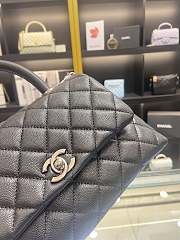 Chanel Coco Handle Black Caviar Silver 24cm - 2