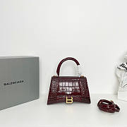 Balenciaga Hourglass Crocodile Wine Gold 23x15x10cm - 1