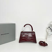 Balenciaga Hourglass Crocodile Wine Gold 23x15x10cm - 3