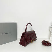 Balenciaga Hourglass Crocodile Wine Gold 23x15x10cm - 2