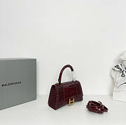 Balenciaga Small Hourglass Crocodile Wine Gold 23x15x10cm - 3