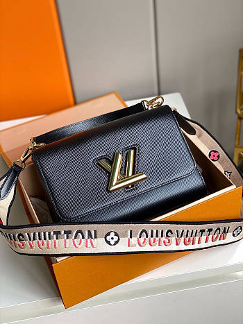 Louis Vuitton LV Twist MM Bag Black 23 x 17 x 9.5 cm