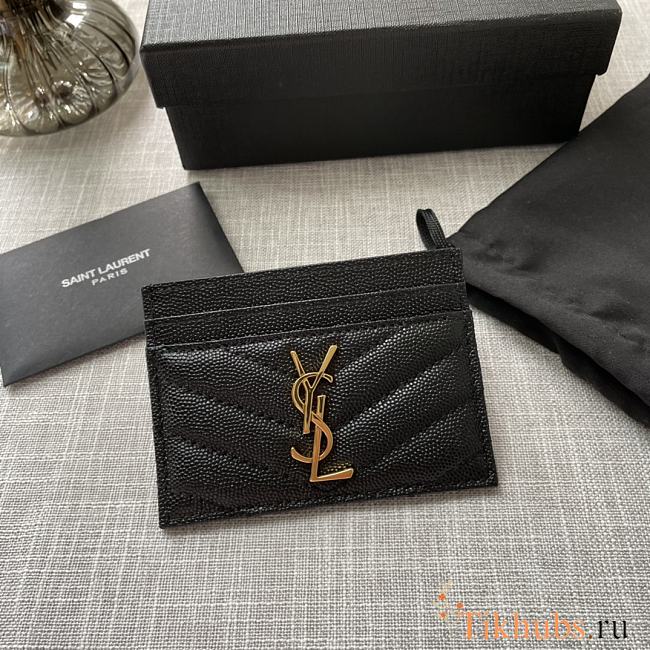 YSL Card Case Black Gold 10x7.5x0.5cm - 1