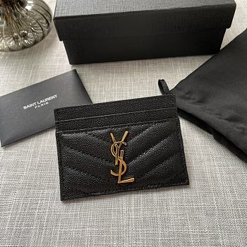 YSL Card Case Black Gold 10x7.5x0.5cm