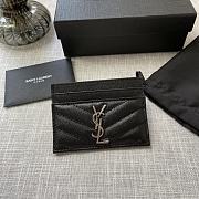 YSL Card Case Black Silver 10x7.5x0.5cm - 1